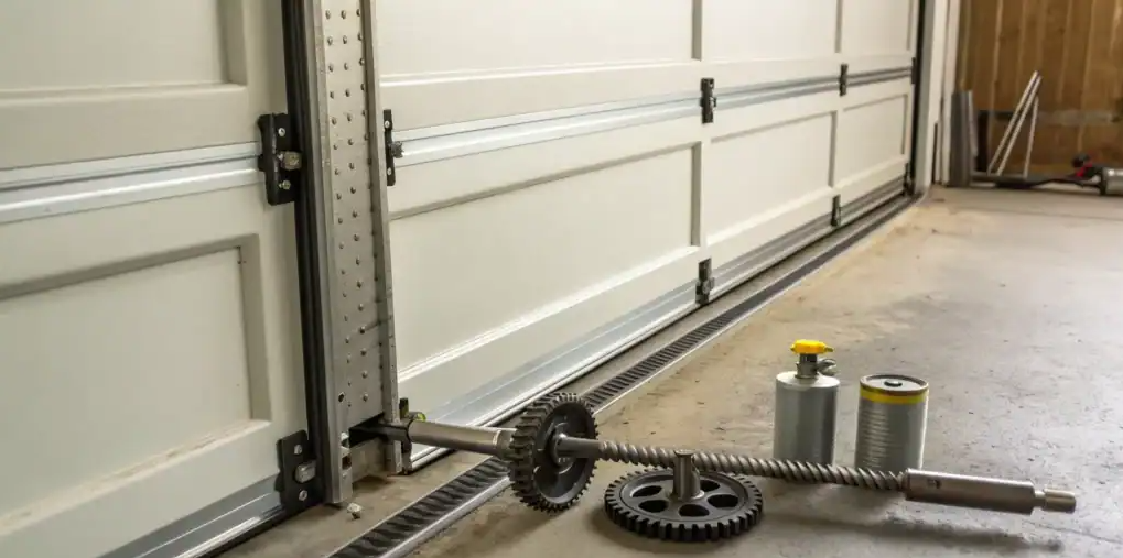 Garage door service truck and expert technician providing same-day repairs in Norland Florida